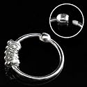 925 Sterling Silver Nose Ring Hoop 5/16" 7.9mm Twisted Wire Design 22G