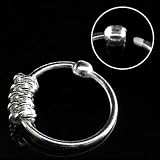 925 Sterling Silver Nose Ring Hoop 5 16 79mm Twisted Wire Design 22G