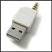 USB-Adapter Verbinder Dock f&uuml;r Apple iPod Shuffle Wei&szlig;