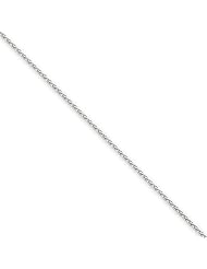 14k White Gold 14.00 Inches WG 1.20mm Wide Round Wheat Chain Anklet. Weight: 2.29 Grams - 30 Day Money Back Guarantee