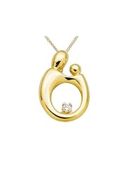 0.05 cttw Large Mother and Child® Pendant by Janel Russell - 14kt Yellow Gold