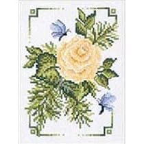 Bucilla Donna Dewberry Yellow Rose Mini Cntd X-Stitch Kit