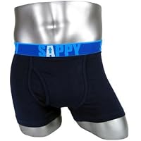 メンズスストレッチカラーボクサーパンツブランドSAPPY男性用下着　M/L/LL ネイビー LL