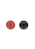 Fullmetal Alchemist Brotherhood: Flamel Cross and Transmutation Circle Pin Set of 2