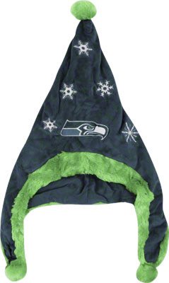 Seattle Seahawks NFL Official Team logo Stadium Dangle Santa Hat *NEW ITEM*