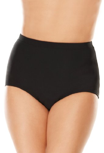 Avenue Plus Size Solid Swim Brief with Tummy Control product image