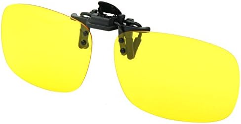 Polarized Clip-on Flip-up Plastic Sunglasses Driving Traveling Enhancing Driving Glasses Polycarbonate (Yellow--Night Vision)