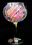 Fantasy Fish Design - Hand Painted - Grande Goblet - 17.5 oz..