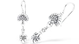 Peacock Design Dangling Earrings Sterling Silver