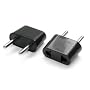 Plug Adapter for USA Flat to Europe Round Pin