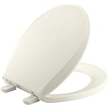 KOHLER K-4689-96 Cachet with Quick-Release Hinges Round-front Toilet Seat, Biscuit