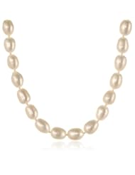 Sterling Silver 5-6mm Rice Freshwater Cultured Pearl Necklace