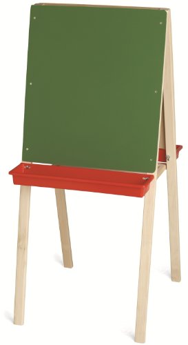 Folding 2-in-1 Child's Easel - Whiteboard & Green Chalkboard with 3 Trays (H44 x W19ins)