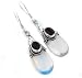 Sterling Silver Loose Opalescent Glass Garnet Earrings