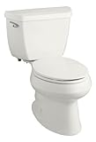 Kohler K-3575-0 Wellworth 1.28 gpf elongated toilet with Class Five flushing technology and left-han
