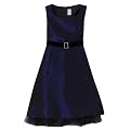 Girls' Dress with Belt - Purple