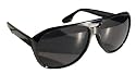 Gloss Aviator Glasses / Sunglasses with Plastic Frame - Uv400 Protection Lens - Black