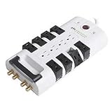 360 Electrical 36081 12-Outlet Swivel Surge Protector with Coax Protection, 6-Inch