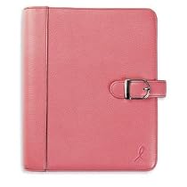 Pink Leather Snap-Tab Loose-Leaf Binder Supports Breast Cancer Research--DESK - Pink