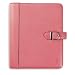 Pink Leather Snap-Tab Loose-Leaf Binder Supports Breast Cancer Research--DESK - Pink