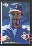 Mike Mason, Texas Rangers, 1985 Donruss Autographed Card
