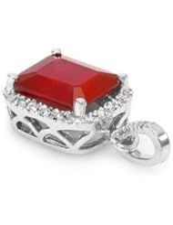 PassionGems 6.7 ct natural ruby & diamond pendant in 14k gold