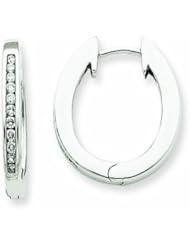 0.3 Carat 14K White Gold Diamond Complete Hinged Hoop Earrings