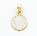 White Enameled Baseball Charm, 14K Yellow Gold