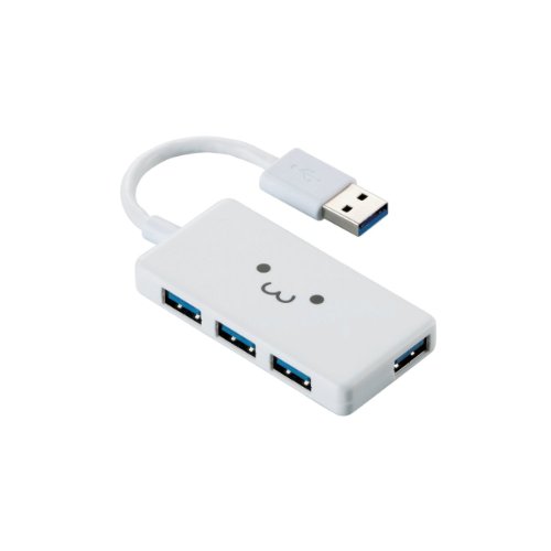 ELECOM USB3.0ハブ バスパワー コンパクト4ポート サイドポート付き 4ポート フェイス ホワイト U3H-A407BF1WH