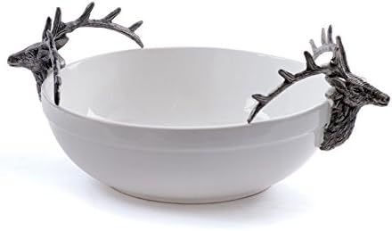 Home Decor, Hawthorne Bowl,dimensions: 7" H X 13" Dia. Material: Porcelain, Metal