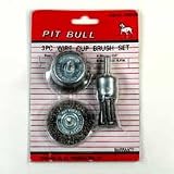 3 Piece Wire Cup Brush Set by Pit Bull