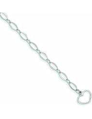 Genuine 14K White Gold White Polished Oval Link Bracelet 7 Inches 2 Grams Of Gold 100% Satisfaction Guaranteed.