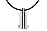Mens Stainless Steel Pendant w/Rubber Cord By ROSSO
