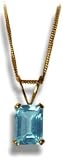 Image of 9ct Yellow Gold AMP3291235 Ladies Blue Topaz Pendant & 18