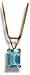 9ct Yellow Gold AMP3291235 Ladies Blue Topaz Pendant & 18
