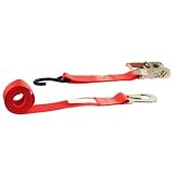 2 x 8' Ratchet Strap (Single) with S-hooks - Motorcycle Tie Down Straps by US Cargo Control