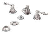 Danze D326455BN Sheridan Double Handle Bidet Faucet with Built-In Diverters, Brushed Nickel