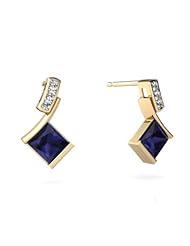 Genuine Sapphire 14kt Yellow Gold Dangle Drop Earrings
