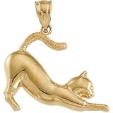 14K Yellow Gold Cat Pendant
