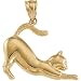 14K Yellow Gold Cat Pendant