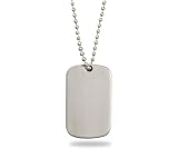 25 Stainless Steel Bead Chain and Dog Tag Necklace