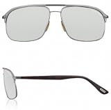 TOM FORD KEITH TF71 731 DARK RUTHENIUM FRAME SMOKE LENS METAL AVIATOR SUNGLASSES