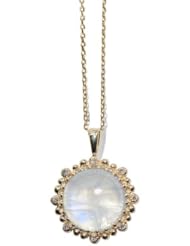Anzie Dew Drop Collection - Étoile Necklace - Moonstone & Diamond