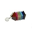 Seven Chakra Stone Pyramid Pendulum with chain and Quartz Crystal Bead