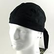 New Solid Black Pirate Biker, Skull Sewn, Molded Bandana Bandanna, Biker Hat Cap, Head Scarf