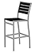 POLYWOOD A102FASBL Euro Bar Side Chair, Textured Silver/Black