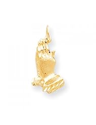 10k White Gold Praying Hands Charm - Religious Jewelry