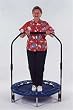 Needak Rebounder - Folding Soft Bounce Platinum Blue Edition Trampoline Plus Stabilizing Bar
