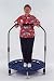 Needak Rebounder - Non-Folding Soft Bounce Traditional Black Edition Trampoline Plus Stabilizing Bar