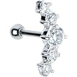 Sterling Silver 925 Clear Cubic Zirconia Cartilage Earring